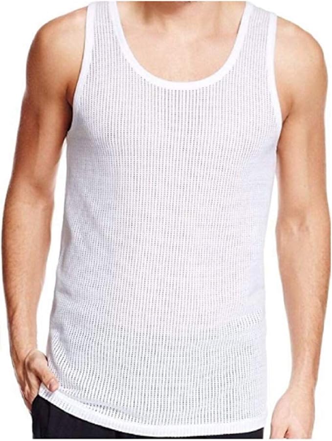 Men's Cotton Mesh Vest Sleeveless Tank Top for Sports & Casual Wear Pack of 9
